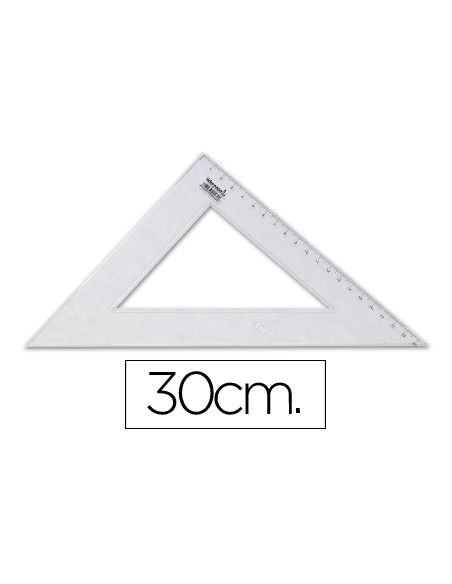 Escuadra Liderpapel 30 Cm Plastico Cristal