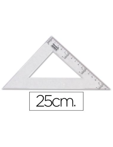 Escuadra Liderpapel 25 Cm Plastico Cristal