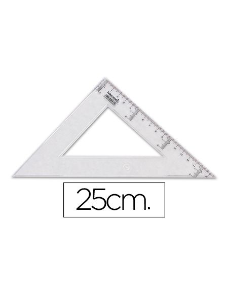 Escuadra Liderpapel 25 Cm Plastico Cristal