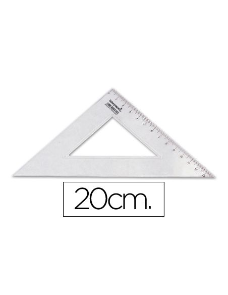 Escuadra Liderpapel 20 Cm Plastico Cristal