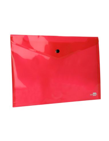 Carpeta Liderpapel Dossier Broche 34040 Polipropileno Din A4 Roja Transparente 50 Hojas