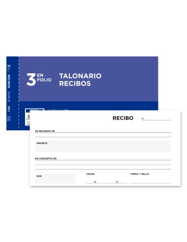 Talonario Liderpapel Recibos 3/Fº Original Y Copia T236 Sin Matriz