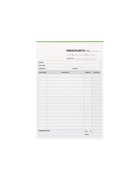 Talonario Liderpapel Presupuesto Cuarto Original Y Copia T230