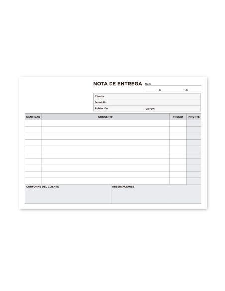 Talonario Liderpapel Entregas Cuarto Original T129 Apaisado
