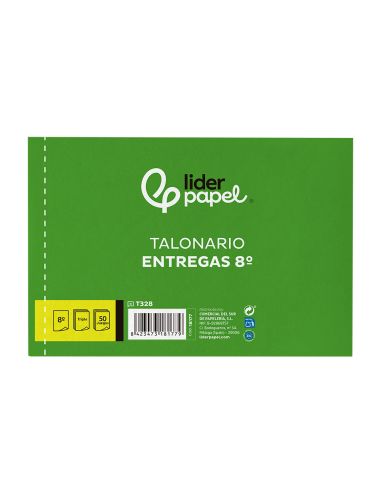 Talonario Liderpapel Entregas 8º Original Y 2 Copias T328 Apaisado