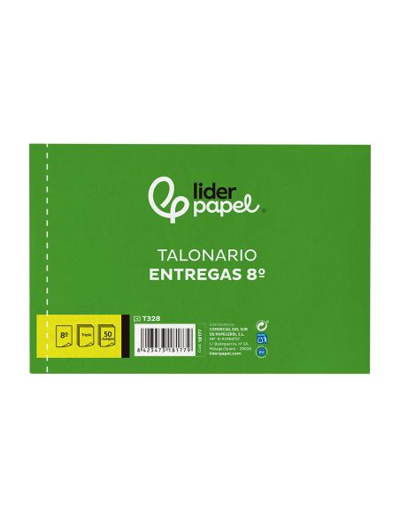 Talonario Liderpapel Entregas 8º Original Y 2 Copias T328 Apaisado