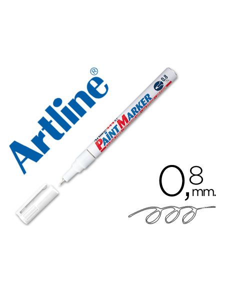 Rotulador Artline Marcador Permanente Ek-444 Xf Blanco Punta Redonda 0.8 Mm Metal Caucho Y Plastico