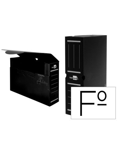 Caja Archivo Definitivo Plastico Liderpapel Lomo 100 Mm Negro 360X100X260 Mm