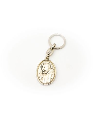 Llavero Metal Plateado 2X3 9Cm Padre Pio 2364 (24)