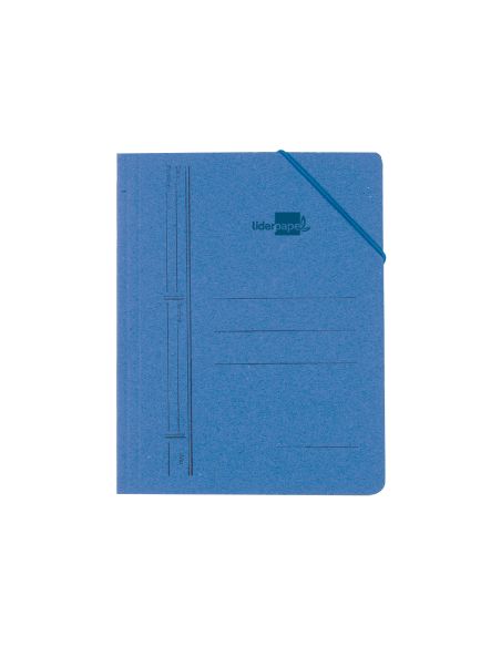 Carpeta Liderpapel Gomas Folio Bolsa Carton Pintado Azul