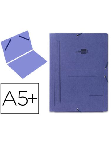Carpeta Liderpapel Gomas Cuarto Sencilla Carton Pintado Azul