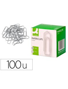 Clips Niquelados Q-Connect Nº4 50 Mm Caja De 100 Unidades