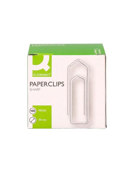 Clips Niquelados Q-Connect Nº4 50 Mm Caja De 100 Unidades
