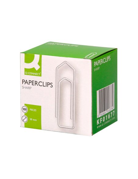 Clips Niquelados Q-Connect Nº4 50 Mm Caja De 100 Unidades