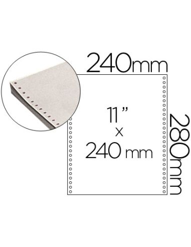 Papel Continuo 240X11 Blanco 3 Hojas Caja De 1000 Juegos