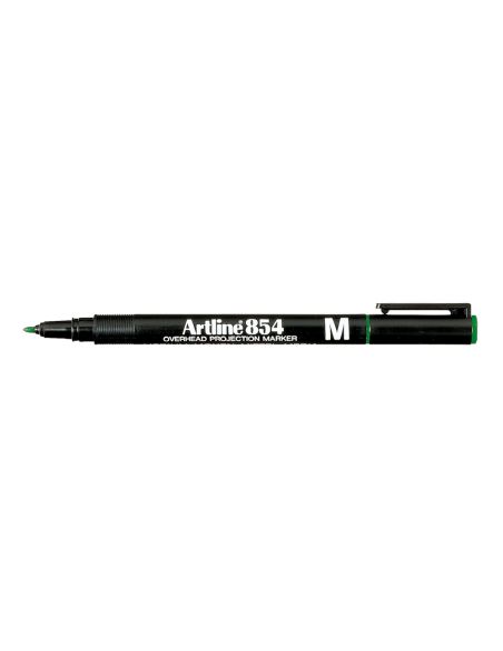 Rotulador Artline Retroproyeccion Punta Fibra Permanente Ek-854 Verde -Punta Redonda 1 Mm