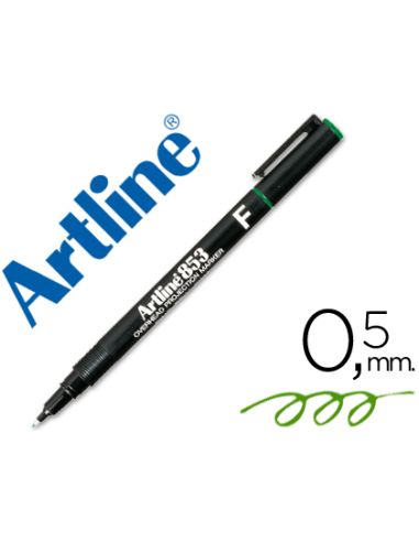 Rotulador Artline Retroproyeccion Punta Fibra Permanente Ek-853 Verde -Punta Redonda 0.5 Mm