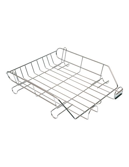 Bandeja Sobremesa Metalica Q-Connect Cromada 370X275 Mm
