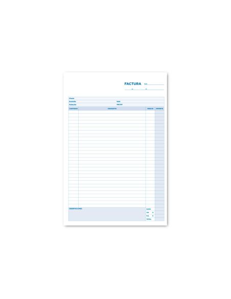 Talonario Liderpapel Facturas Folio Original Y Copia T223 Con I.V.A.