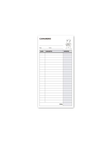 Talonario Liderpapel Camarero 3/Fº Original Y 2 Copias T314