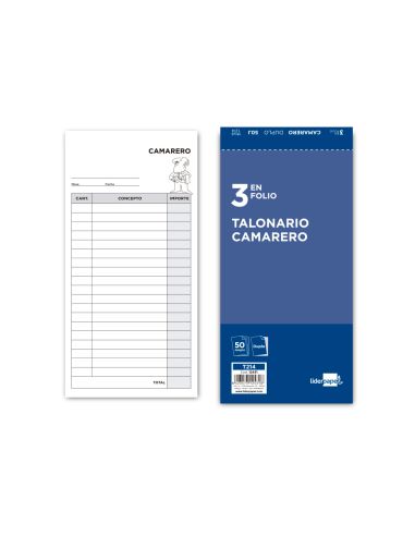 Talonario Liderpapel Camarero 3/Fº Original Y Copia T214