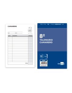 Talonario Liderpapel Camarero 8º Original Y 2 Copias T302