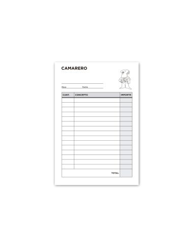 Talonario Liderpapel Camarero 8º Original Y 2 Copias T302