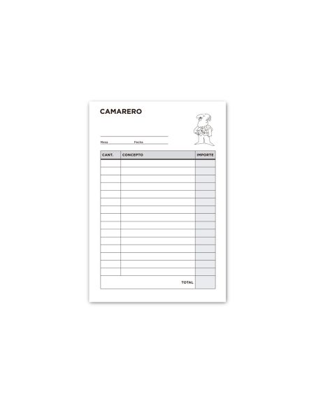 Talonario Liderpapel Camarero 8º Original Y 2 Copias T302