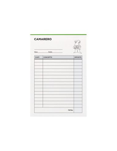 Talonario Liderpapel Camarero 8º Original Y Copia T202