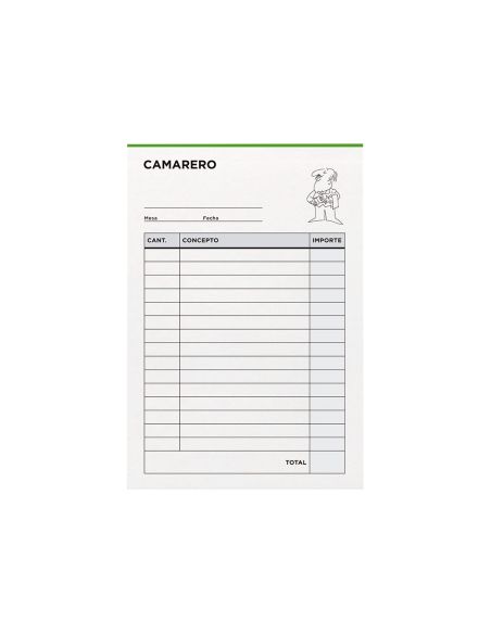 Talonario Liderpapel Camarero 8º Original Y Copia T202