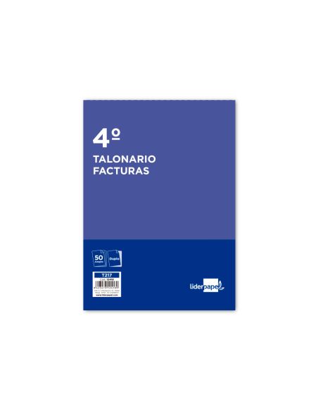 Talonario Liderpapel Facturas Cuarto Original Y Copia T217 Sin I.V.A.