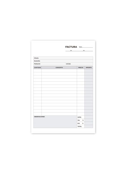 Talonario Liderpapel Facturas Cuarto Original Y Copia T216 Con I.V.A.