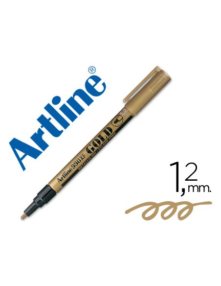 Rotulador Artline Marcador Permanente Punta Metalica Ek-990 Oro Punta Redonda 1.2 Mm