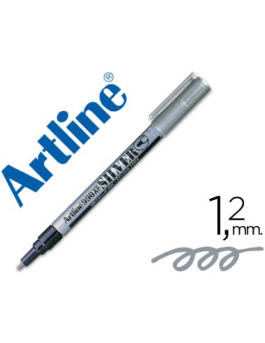 Rotulador Artline Marcador Permanente Tinta Metalica Ek-990 Plata Punta Redonda 1.2 Mm
