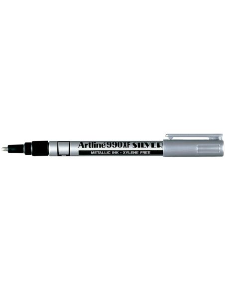 Rotulador Artline Marcador Permanente Tinta Metalica Ek-990 Plata Punta Redonda 1.2 Mm