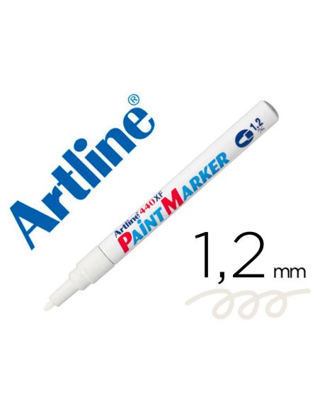 Rotulador Artline Marcador Permanente Ek-440 Xf Blanco Punta Redonda 1.2 Mm Metal Caucho Y Plastico
