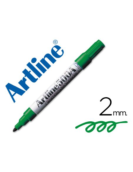 Rotulador Artline Pizarra Ek-500 Verde Punta Redonda 2 Mm Recargable