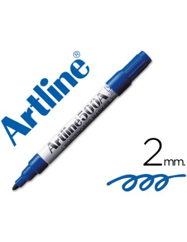 Rotulador Artline Pizarra Ek-500 Azul Punta Redonda 2 Mm Recargable