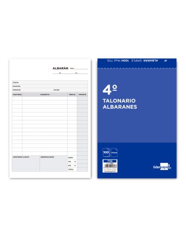 Talonario Liderpapel Albaran Cuarto Original T115