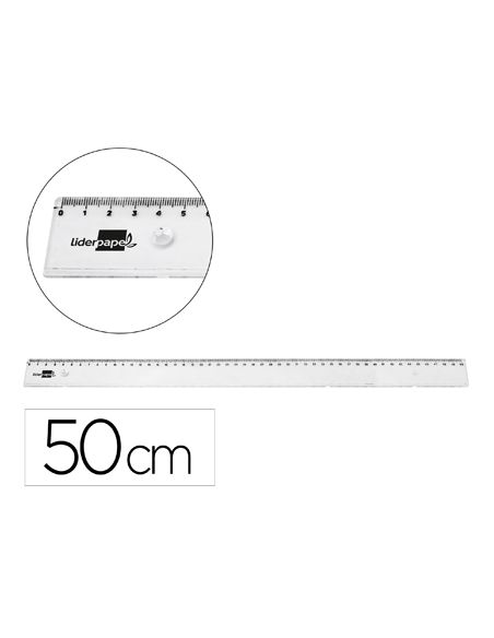 Regla Liderpapel Plastico Irrompible Transparente 50 Cm