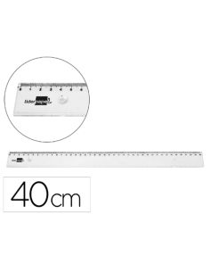 Regla Liderpapel Plastico Irrompible Transparente 40 Cm