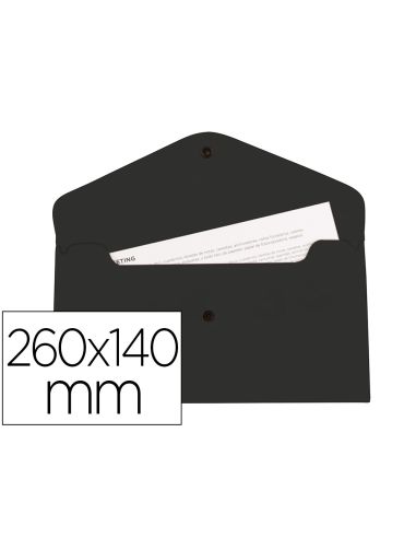 Carpeta Liderpapel Dossier Broche Polipropileno Tama O Sobre Americano 260X140 Mm Negro Opaco