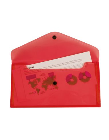 Carpeta Liderpapel Dossier Broche Polipropileno Tamaño Sobre Americano 260X140 Mm Rojo Translucido