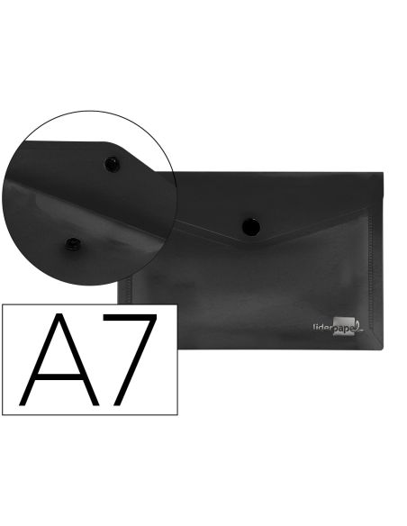 Carpeta Liderpapel Dossier Broche Polipropileno Din A7 Negro Opaco