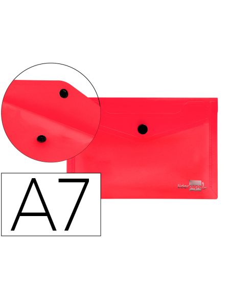Carpeta Liderpapel Dossier Broche Polipropileno Din A7 Rojo Translucido