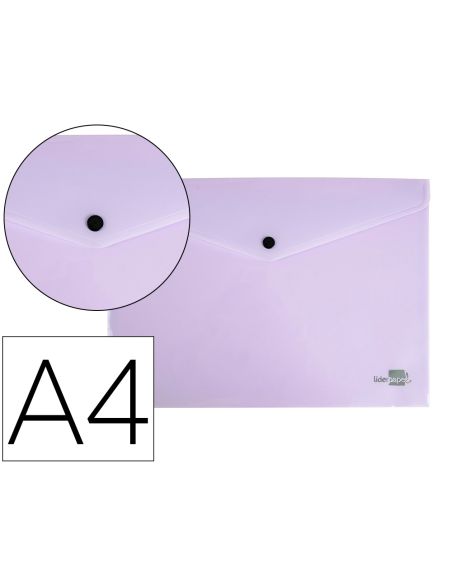 Carpeta Liderpapel Dossier Broche Polipropileno Din A4 Lavanda Opaco 50 Hojas