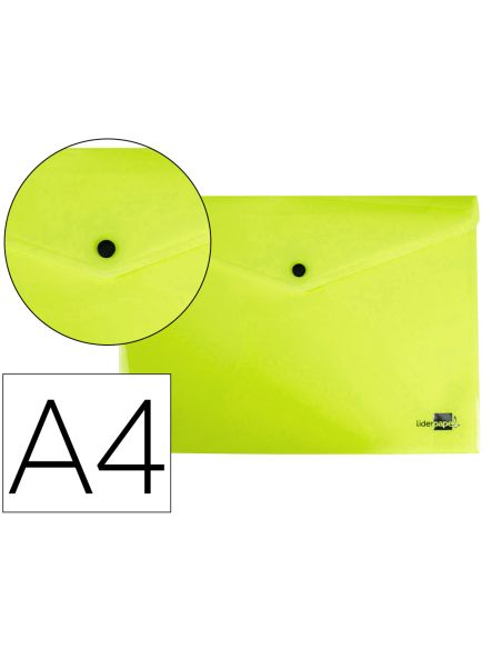 Carpeta Liderpapel Dossier Broche Polipropileno Din A4 Amarillo Fluor Opaco 50 Hojas