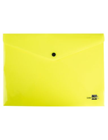 Carpeta Liderpapel Dossier Broche Polipropileno Din A4 Amarillo Fluor Opaco 50 Hojas