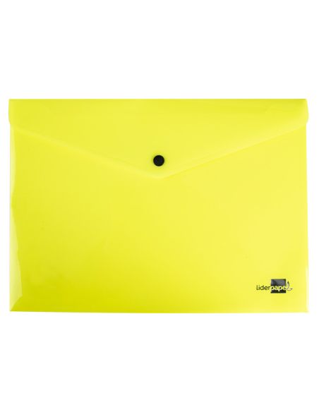 Carpeta Liderpapel Dossier Broche Polipropileno Din A4 Amarillo Fluor Opaco 50 Hojas