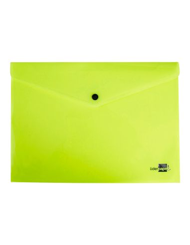 Carpeta Liderpapel Dossier Broche Polipropileno Din A4 Amarillo Fluor Opaco 50 Hojas